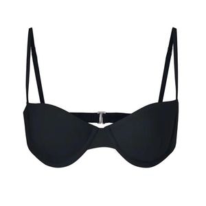 ANEMOS swim black balconette underwire bikini top med